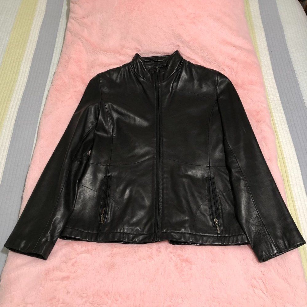 Kenneth Cole Reaction - Black Leather Jacket‎ - Picture 10 of 12